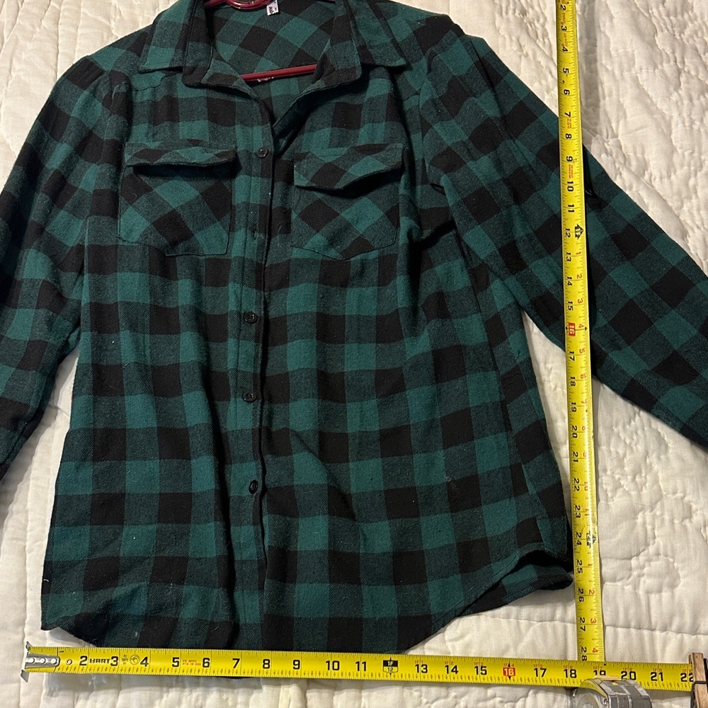 Zeagoo Green and Black Flannel Shirt